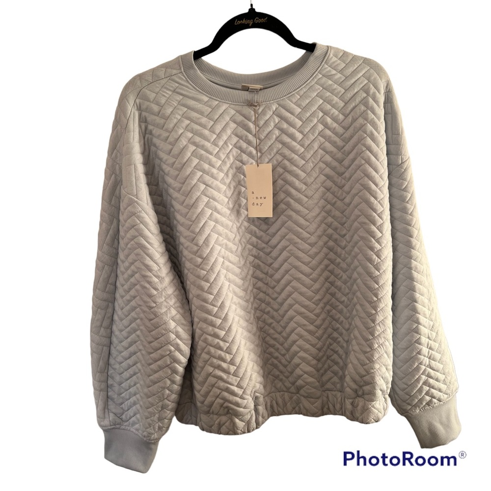 A new day Quilted Crewneck sweatshirt - light blue - Picture 5 of 9